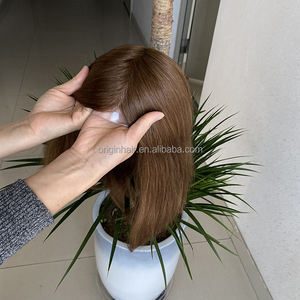 قاعدة حقن البولي يوريثان 7×9 بوصة 6 متوفرة في المخزون #   قطعة شعر طبيعية بلون بني للنساء، شعر بشري خام متوافق مع بصيلات الشعر - Product Image 6