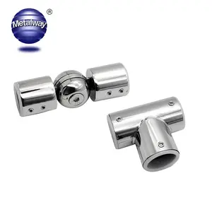 304 stainless steel adjustable 90 degree pipe glass or wall corner connector for glass door