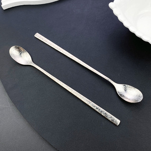 ช้อนคนกาแฟ ช้อนน้ำผึ้ง ด้ามยาว ทำจากไทเทเนียมแท้ ใช้สำหรับตั้งแคมป์และกิจกรรมกลางแจ้ง สีพื้น - Product Image 3