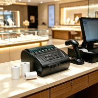 Printer termal nirkabel portabel android, printer mini genggam pos gigi biru untuk android