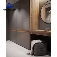 AMAZBUILD Meubles de chambre à coucher de luxe sur mesure de haute qualité, style européen, dressing en verre, armoire, coiffeuse pour maison et hôtel