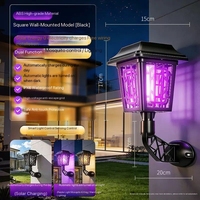 Lampe anti-moustiques solaire, tue-insectes, étanche, rechargeable, détection intelligente, pour la maison, la terrasse, le jardin et l'extérieur