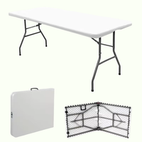 Table d'extérieur pliable pour ordinateur, poker, étude, repas et événements, avec chaises intégrées