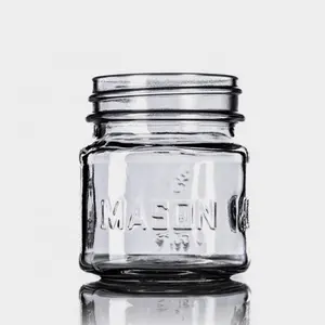 2盎司透明镜头玻璃梅森罐60毫升果酱辣酱蜂蜜储存玻璃罐带手柄盖碗玻璃罐