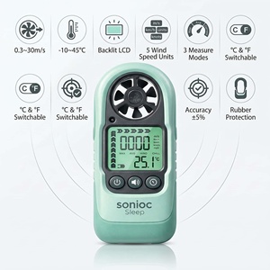 Moniteur numérique portable de vitesse du vent avec affichage de la température et rétroéclairage LCD pour la navigation, les drones, le golf et l'utilisation en HVAC - Product Image 4