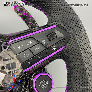Volante LED de Fibra de Carbono Forjado Personalizado en Morado para Seat Cupra Leon ST Formentor VZ Born Tavascan Ibiza FR - Product Image 4