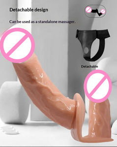 Solide dubbele kop gesimuleerde fallus waterdichte draagbare dildo slip voor vrouwen met realistisch aanvoelend gevoel en vibratie masturbatie apparaat - Product Image 4