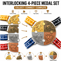 Medaglie Personalizzate in Oro Smaltato con Design Gratuito OEM, Medaglia Personalizzata per Corsa o Puzzle con Nastro Lungo