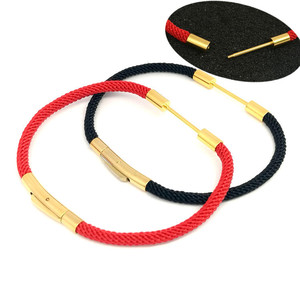 Anno Jewelry <b>Red</b> And Black Rope <b>Bracelet</b> With Gold Clasp For Couple Jewelry Findings Components - Product Image 1