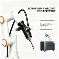Robot Las Kolaboratif 6 Axis Canggih, Mesin Las MIG, Solusi Pengelasan Pintar Tanpa Pengajaran, Radius Kerja 1900mm