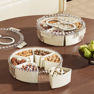 2026 New Arrival High-end Exquisite Plastic Fruit <b>Storage</b> <b>Box</b> Rotating Compartments Living Room Dried Fruit Snacks <b>Storage</b> <b>Box</b> - Product Image 3