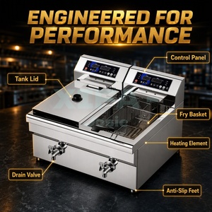 Hot Selling 38L Commercial Electric <strong>Fryer</strong> Stainless Steel Deep <strong>Fryer</strong> for Restaurant Fast Food Hotel Catering Use - Product Image 5