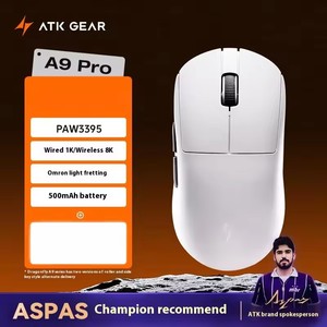 เมาส์เล่นเกมไร้สายเอทีเค <span class=keywords><strong>A9</strong></span>อัลตร้า <span class=keywords><strong>A9</strong></span>/<span class=keywords><strong>A9</strong></span> se/ <span class=keywords><strong>A9</strong></span>พลัส/<span class=keywords><strong>A9</strong></span>โปร Tri-โหมด8K 53g เมาส์เล่นเกม E-Sports น้ำหนักเบาพีซีอุปกรณ์เสริมที่กำหนดเอง - Product Image 2