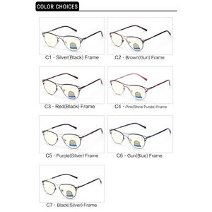 Nouvelles lunettes de lecture anti-lumière bleue en métal pour femmes, monture complète argentée 5125 - Product Image 1