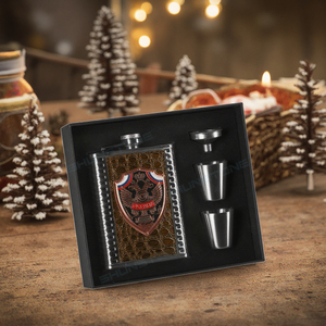 Shunstone 8Oz <span class=keywords><strong>Whiskey</strong></span> Hip Flask Với 2 Thép Không Gỉ Cup Với Hộp Quà Tặng Mới Lạ Sinh Nhật <span class=keywords><strong>Whiskey</strong></span> Bộ Quà Tặng Cho Nam Giới - Product Image 5