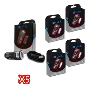 Caricabatterie da Auto Blu (GAR089) con 2 Porte USB 2.1a V8, Adattatore Rapido con Porta Micro-USB per Accendisigari, per Veicoli/Motociclette - Product Image 1