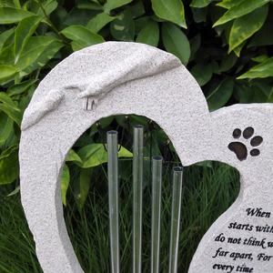 Campanella a Vento con Pietre Commemorative per Gatti, Pietre Commemorative Personalizzate per Animali Domestici, Pietre <span class=keywords><strong>da</strong></span> <span class=keywords><strong>Giardino</strong></span>, Lapidi, Incisione con Nome e Date - Product Image 1