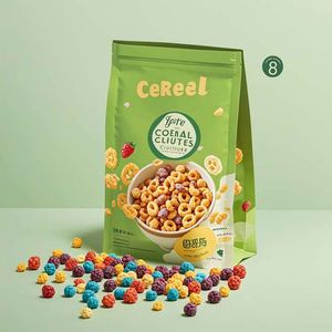 Pochette debout brillante imprimée sur mesure avec fermeture à glissière refermable étanche à l'humidité pour les céréales de petit déjeuner aux fruits flocons d'avoine - Product Image 2