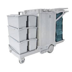 Carro <span class=keywords><strong>de</strong></span> Limpieza Multifuncional <span class=keywords><strong>Serie</strong></span> S para Habitaciones <span class=keywords><strong>de</strong></span> Hotel Elerein S-TB55 con Sistema <span class=keywords><strong>de</strong></span> Frenos y Sello <span class=keywords><strong>de</strong></span> Puerta - Product Image 4