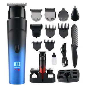 USB elettrico ricarica capelli Clipper per gli uomini uso taglio capelli elettrico in acciaio inox PRITECH IPX5 naso e orecchio Trimmer 2H