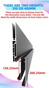 Ringhiera per Scale <span class=keywords><strong>in</strong></span> Alluminio Nero con Balaustra <span class=keywords><strong>in</strong></span> Vetro Stile Cinese, Funzione di Sicurezza, Installazione a Parete o su Terrazza, Fai-da-Te per Hotel - Product Image 3