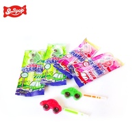 Children's Assorted-Colored Sugar Cola Taste Car-Shaped Glowing Lollipop Hard Texture Fruity Flavor Box Lollipop for Kids