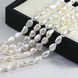 9-10mm AA+ long top drilled baroque nugget irregular genuine fresh water pearl freshwater pearl beads pearl strand string