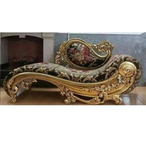 Canapé en teck antique doré, artisanal, en bois massif, mobilier de luxe pour salon, chambre et salle de séjour - Product Image 1