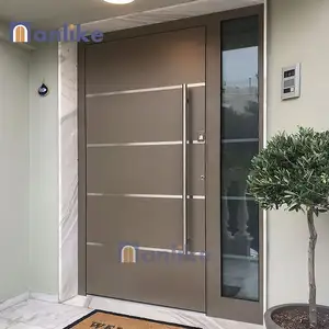 Anlike Puertas marmer, secara termal Korea Bergaya Korea masuk lapis baja aluminium Modern kunci pintu pintar