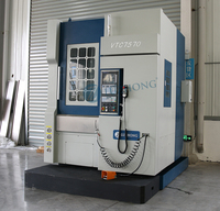 Tour CNC vertical robuste avec système GSK, machine de tournage CNC verticale VTC7570 avec tourelle taïwanaise