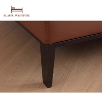BLAINE Neues Italienisches Modernes Gepolstertes Braunes Echtleder-Sofa-Set mit Holzrahmen, Luxus-Villa-Werkstatt Ecksofa