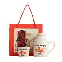 Théière en céramique créative à motif animalier Cheval de l'année, grande capacité, coffret cadeau pour cadeaux d'affaires et fêtes décontractées