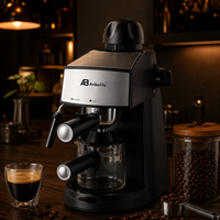 Cafetera Espresso de Acero Inoxidable de Alta Presión con Espumador de Leche, Cafetera Semiautomática para Hotel, Fabricación OEM