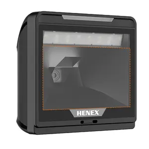 Henex 7060 프레젠테이션 스캐너 페이셜 3D 백 클립 바코드 스캐너 데이터 로그 1d 2d QR 코드 데스크탑 바코드 스캐너 판매