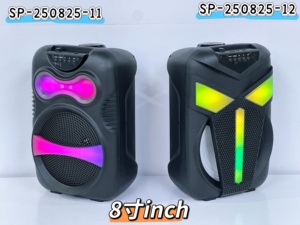 Altavoz Bluetooth portátil RGB de 8 pulgadas Altavoz inalámbrico de mano de 12W con TWS FM USB MIC Tipo <span class=keywords><strong>C</strong></span> Sonido recargable para exteriores - Product Image 4