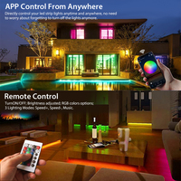 Bande lumineuse LED RGB avec changement de couleur et musique, ruban d'éclairage intelligent pour la cuisine, 16,4 pieds, 12V