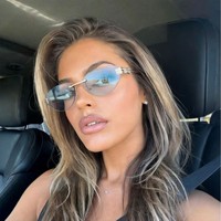 Nouvelles Lunettes de Soleil Œil de Chat Sans Monture 2026 – Style Européen et Américain Tendance, Montures Oversize Cool pour la Photographie de Rue, Unisexe