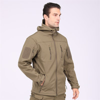 Veste Softshell Tactique pour Hommes, Imperméable, Respirante, à Capuche, pour le Camping, la Chasse, en Plein Air, Couleur Verte