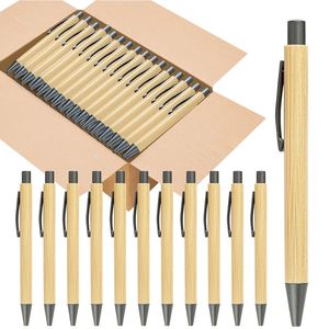 Bolígrafos de Bambú Ecológicos Personalizados con Agarre Cómodo, Bolígrafos Retráctiles de Bambú Natural Sostenibles para Suministros de Oficina - Product Image 4