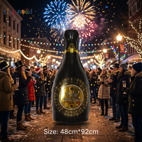 Neujahrs-Champagnerflaschen-Folienballon Frohes Neues Jahr Feliz Ano Nuevo Mylar-Ballon für Silvester-Party-Zubehör