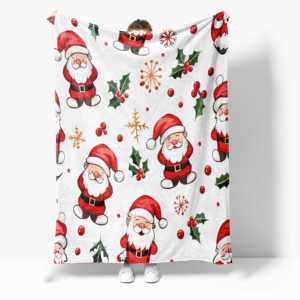 Cao cấp tùy chỉnh Món Quà Giáng sinh hai mặt chăn flannel in phía trước + sang trọng Sherpa trở lại thoải mái đêm cuộc sống chăn - Product Image 1