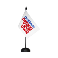 Drapeaux de table de mini bannière de poteau solide personnalisés 12 "ensemble de drapeaux de bureau de lance personnalisé mini bannière simple face de 5x8