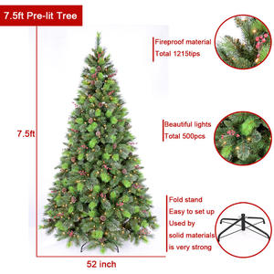 Precio de fábrica Aguja Árbol de Navidad Venta al por mayor Pvc Árbol de Navidad 7ft Árbol de Navidad con luces - Product Image 3