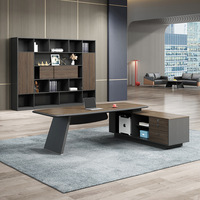 Bureau de direction de luxe avec armoire de classement latérale, taille personnalisée, table de travail pour manager
