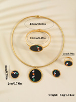Parures de bijoux tendance en acier inoxydable noir de haute qualité, design entrelacé, coquille incrustée de diamants, pour un style professionnel et élégant