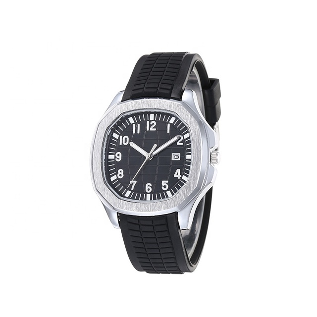 Classic Fashion Custom Square Luminous Quartz Wristwatches Minimalist Silicone Band Sport Watch for Men Montre