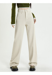 <span class=keywords><strong>Pantaloni</strong></span> <span class=keywords><strong>pantaloni</strong></span> dritti in Denim a vita alta eleganti <span class=keywords><strong>pantaloni</strong></span> larghi in Denim bianco <span class=keywords><strong>con</strong></span> tasche - Product Image 6