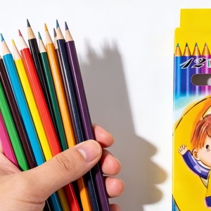 Lápices de Colores de Madera Promocionales 2026 para Estudiantes Escolares, 12 Piezas, 7 Pulgadas, Lápices de Colores de Madera Natural Populares para Colorear y Arte - Product Image 2