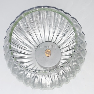 <span class=keywords><strong>Bouteille</strong></span> plate en verre borosilicate transparent Globe rond en verre à nervures Porte-bougie chauffe-plat - Product Image 3