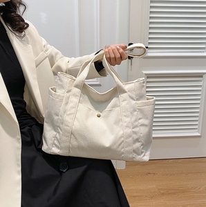 Großhandel Günstiger Preis Cord Handtasche Schulranzen Umhängetasche Fancy Designer Damen Taschen Große Kapazität Tragetaschen mit Taschen - Product Image 3